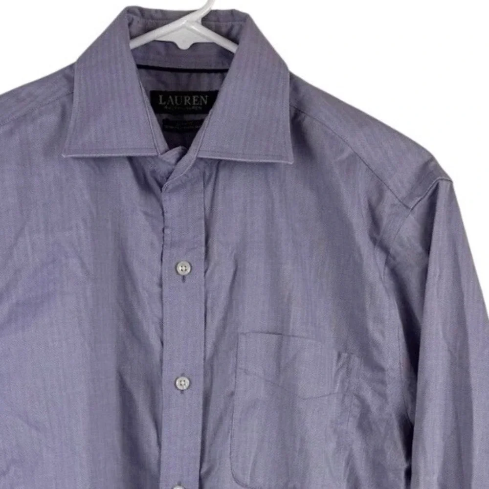 Lauren Ralph Lauren Dress Shirt Mens 15.5 32/33 Purple Slim Fit Stretch Non Iron